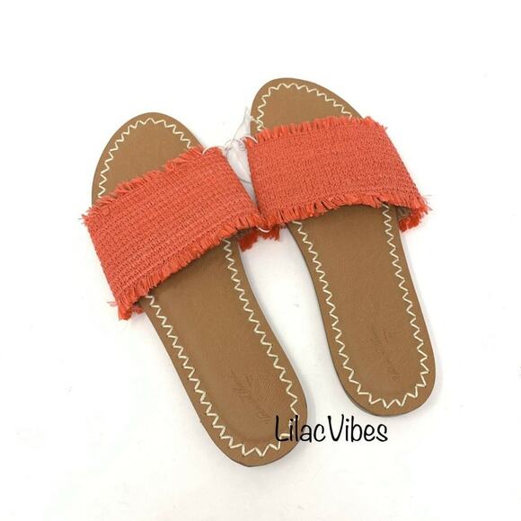 Universal Thread Luciana Woven Slide Sandals Red Women's Size 11 - Picture 1 of 6